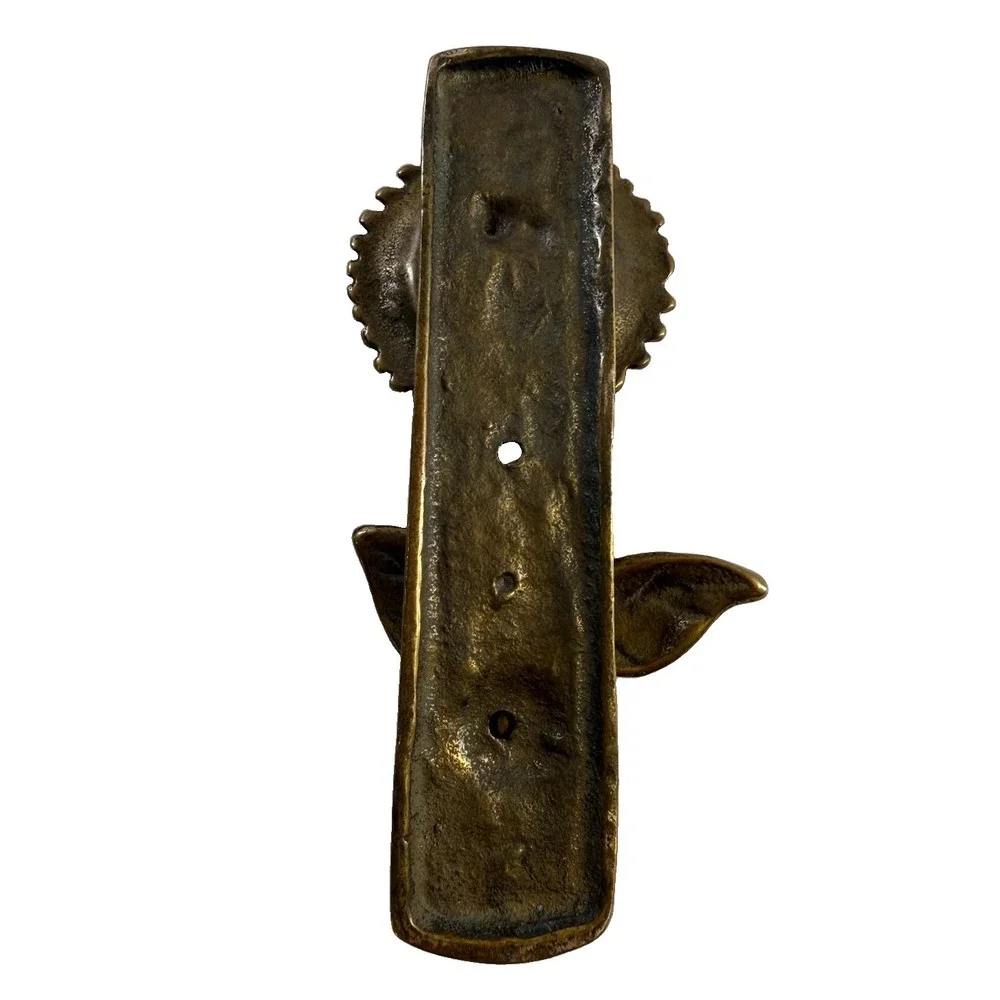 Vintage Solid Brass Sunflower Door Knocker 5.5